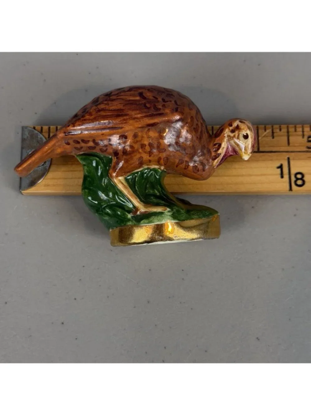 Vintage Ceramic Turkey Figurine Single Salt Pepper Shaker Thanksgiving 5.5”